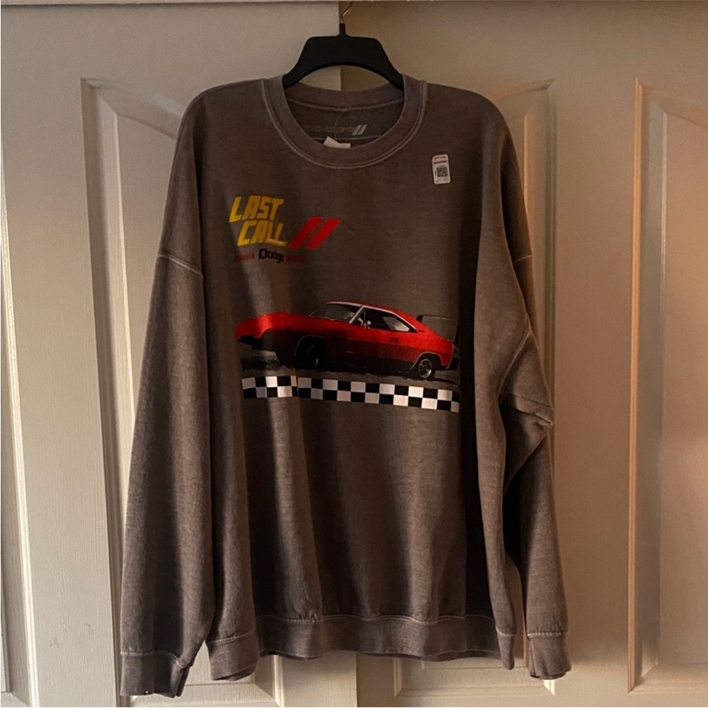 DODGE Gray Car Graphic Men's Sweater. Size XXL